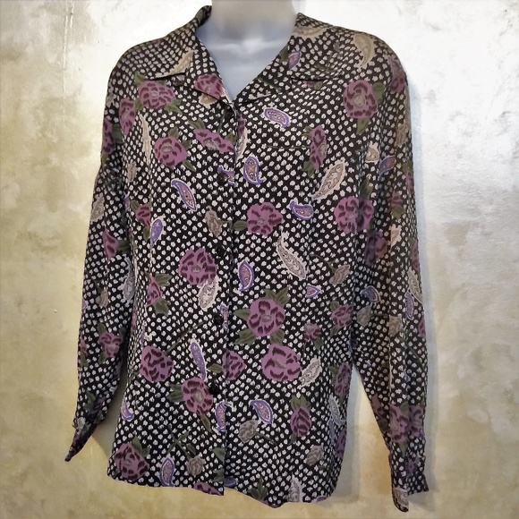 Sag Harbor Tops - Floral Dress Blouse by Sag Harbor EUC 14P